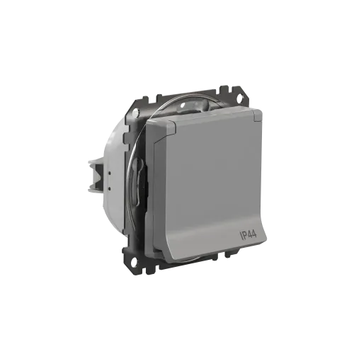 Розетка влагозащищенная IP44, алюминий, Sedna Design SDD213024