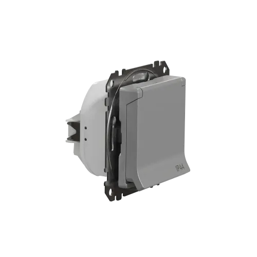 Розетка влагозащищенная IP44, алюминий, Sedna Design SDD213024