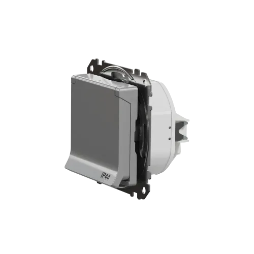 Розетка влагозащищенная IP44, алюминий, Sedna Design SDD213024
