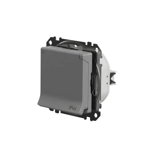 Розетка влагозащищенная IP44, алюминий, Sedna Design SDD213024