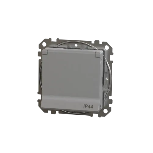 Розетка влагозащищенная IP44, алюминий, Sedna Design SDD213024
