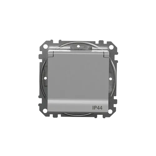 Розетка влагозащищенная IP44, алюминий, Sedna Design SDD213024