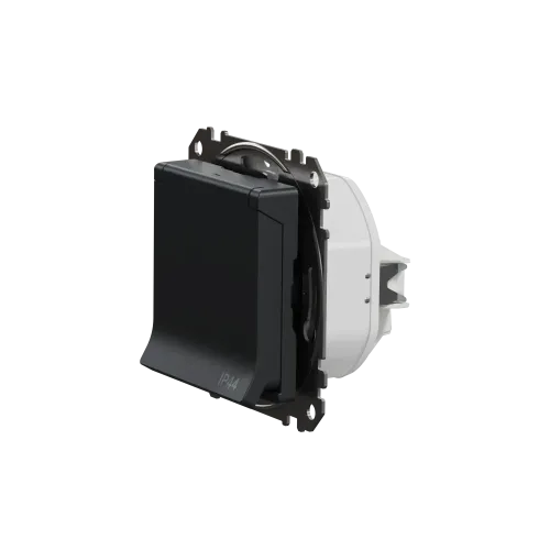 Розетка влагозащищенная IP44, черный, Sedna Design SDD214024