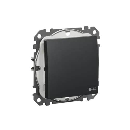 Выключатель влагозащищенный IP44, черный, Sedna Design SDD214106