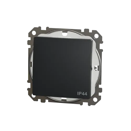 Выключатель влагозащищенный IP44, черный, Sedna Design SDD214106