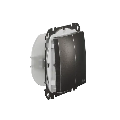 Выключатель IP44 2-клавишный, матовый алюминий, Sedna Design SDD270105