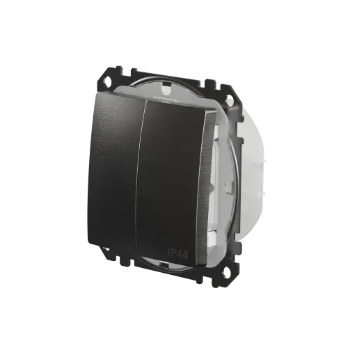 Выключатель IP44 2-клавишный, матовый алюминий, Sedna Design SDD270105