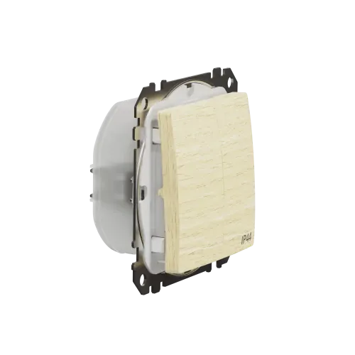 Выключатель 2-клавишный влагозащищенный IP44, береза, Sedna Design SDD280105