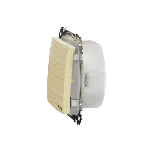 Выключатель 2-клавишный влагозащищенный IP44, береза, Sedna Design SDD280105