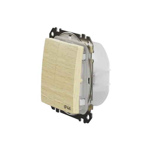 Выключатель 2-клавишный влагозащищенный IP44, береза, Sedna Design SDD280105
