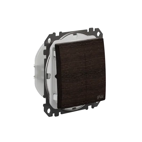 Выключатель 2-клавишный влагозащищенный IP44, венге, Sedna Design SDD281105