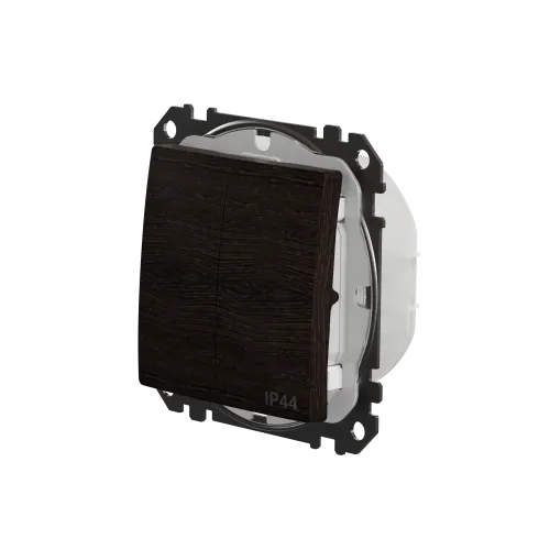 Выключатель 2-клавишный влагозащищенный IP44, венге, Sedna Design SDD281105