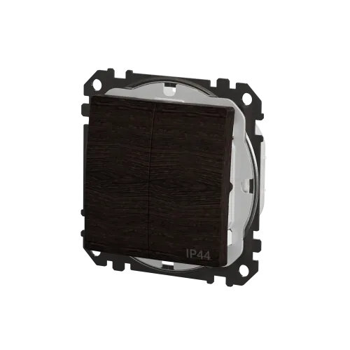 Выключатель 2-клавишный влагозащищенный IP44, венге, Sedna Design SDD281105