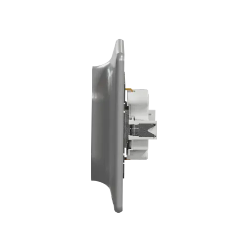 Розетка электрическая двойная, алюминий, Sedna Design SDD313221