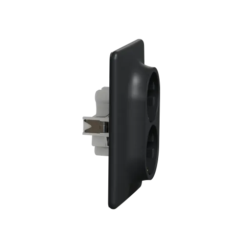 Розетка электрическая двойная, черный, Sedna Design SDD314221