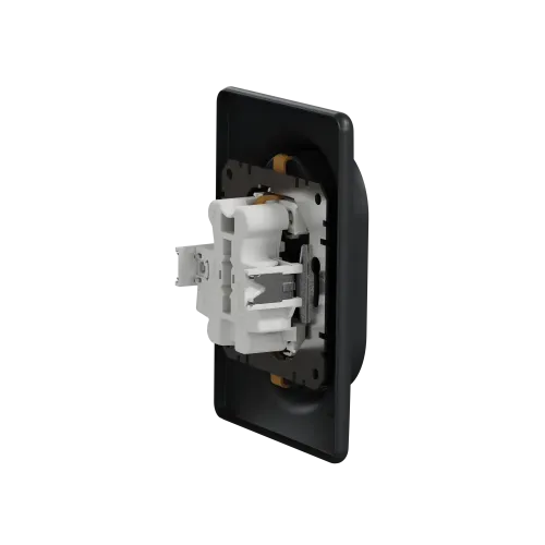 Розетка электрическая двойная, черный, Sedna Design SDD314221