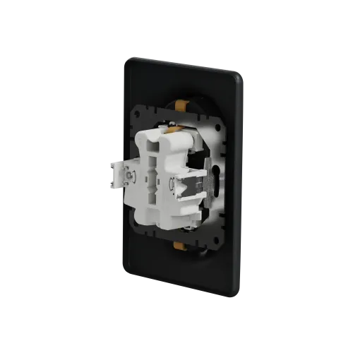 Розетка электрическая двойная, черный, Sedna Design SDD314221