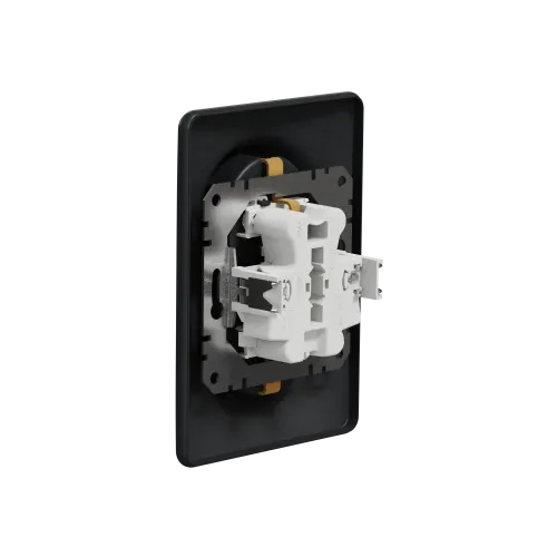 Розетка электрическая двойная, черный, Sedna Design SDD314221