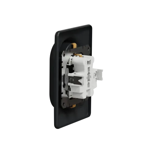 Розетка электрическая двойная, черный, Sedna Design SDD314221