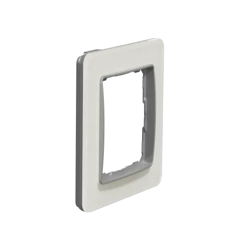 Рамка 1 пост, белое стекло, Sedna Design SDD360801