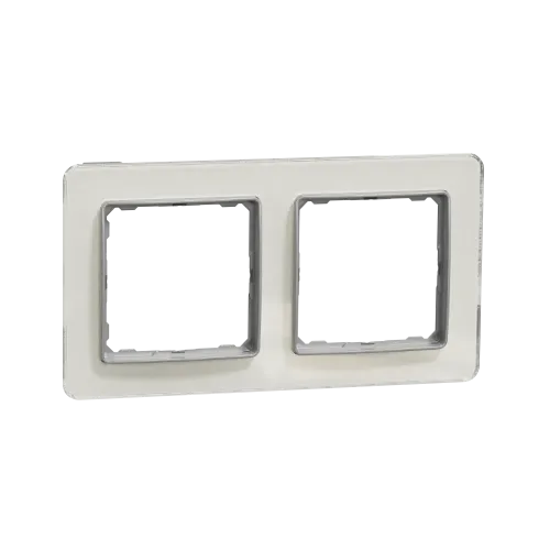 Рамка 2 поста, белое стекло, Sedna Design SDD360802