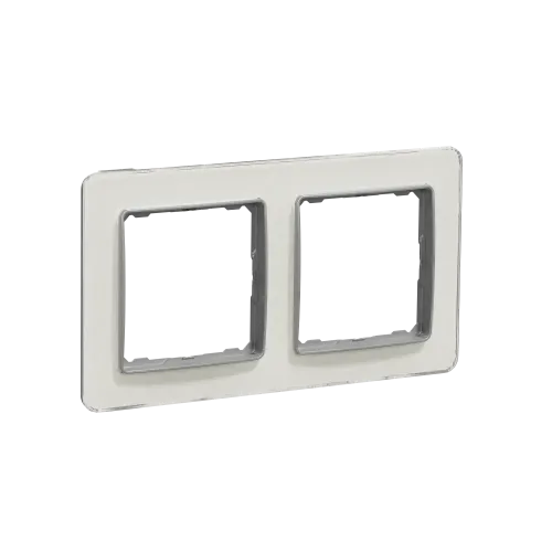 Рамка 2 поста, белое стекло, Sedna Design SDD360802