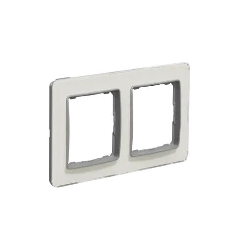 Рамка 2 поста, белое стекло, Sedna Design SDD360802