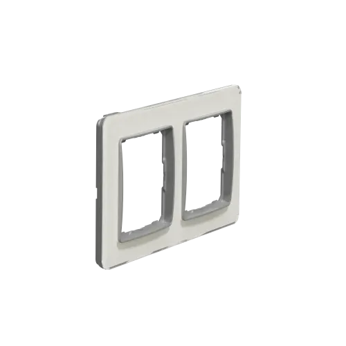 Рамка 2 поста, белое стекло, Sedna Design SDD360802