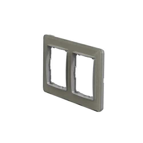 Рамка 2 поста, белое стекло, Sedna Design SDD360802