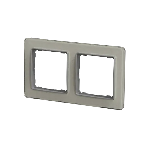 Рамка 2 поста, белое стекло, Sedna Design SDD360802