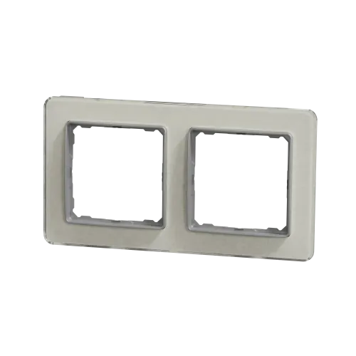 Рамка 2 поста, белое стекло, Sedna Design SDD360802