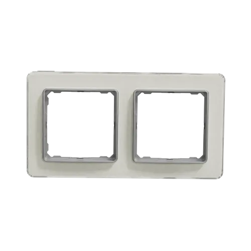 Рамка 2 поста, белое стекло, Sedna Design SDD360802
