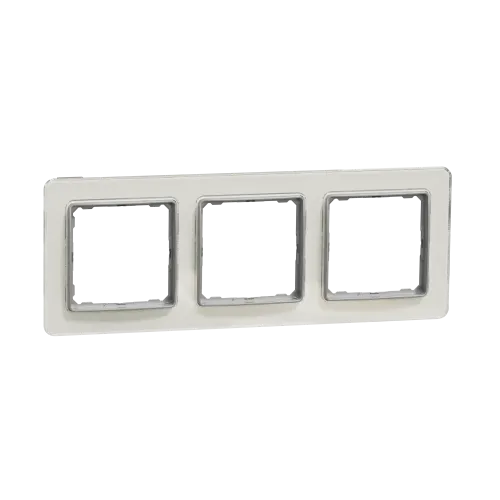 Рамка 3 поста, белое стекло, Sedna Design SDD360803