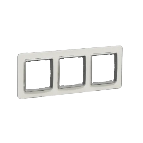 Рамка 3 поста, белое стекло, Sedna Design SDD360803
