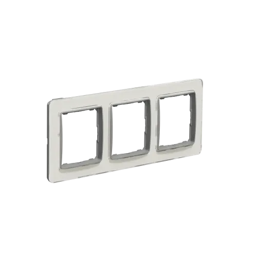 Рамка 3 поста, белое стекло, Sedna Design SDD360803