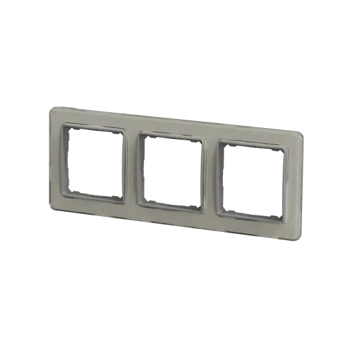Рамка 3 поста, белое стекло, Sedna Design SDD360803