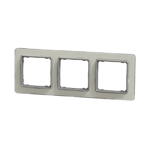 Рамка 3 поста, белое стекло, Sedna Design SDD360803