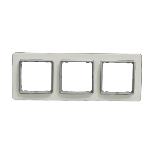 Рамка 3 поста, белое стекло, Sedna Design SDD360803