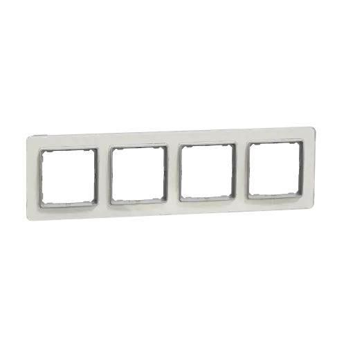 Рамка 4 поста, белое стекло, Sedna Design SDD360804