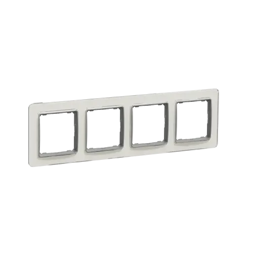 Рамка 4 поста, белое стекло, Sedna Design SDD360804