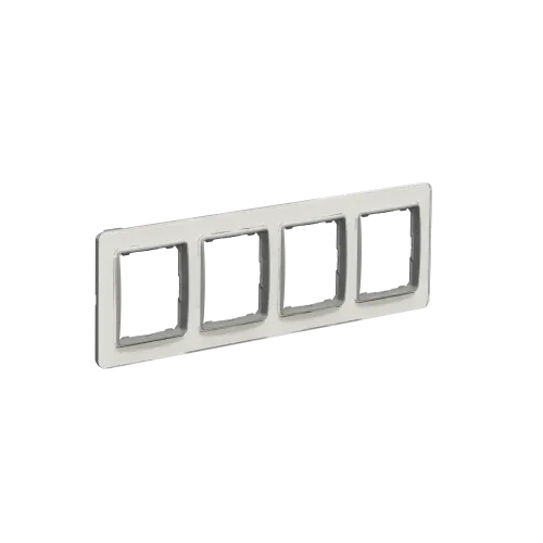 Рамка 4 поста, белое стекло, Sedna Design SDD360804