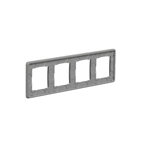 Рамка 4 поста, белое стекло, Sedna Design SDD360804