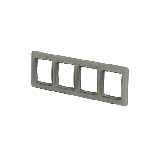 Рамка 4 поста, белое стекло, Sedna Design SDD360804