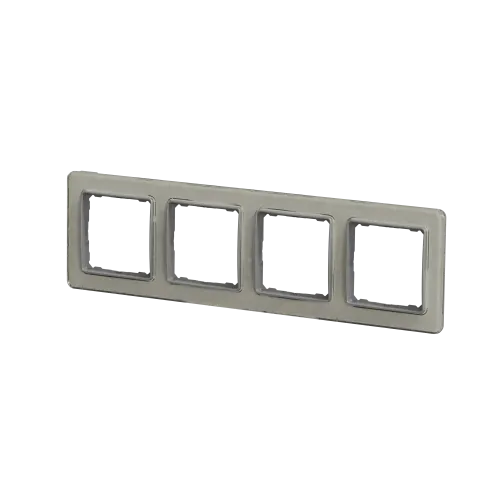 Рамка 4 поста, белое стекло, Sedna Design SDD360804