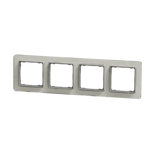 Рамка 4 поста, белое стекло, Sedna Design SDD360804