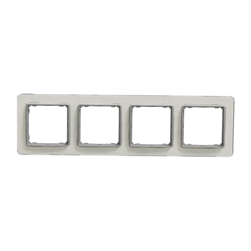 Рамка 4 поста, белое стекло, Sedna Design SDD360804
