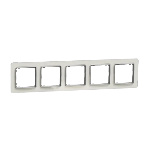 Рамка 5 постов, белое стекло, Sedna Design SDD360805
