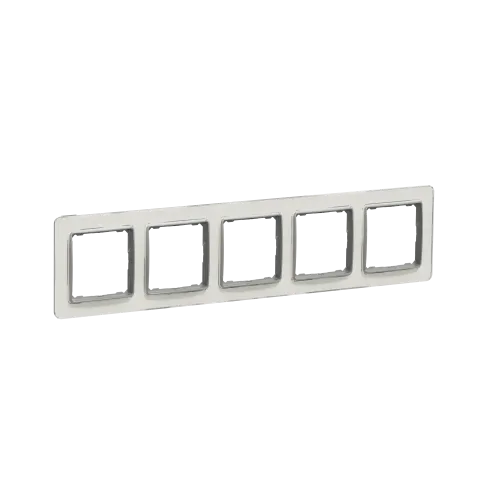 Рамка 5 постов, белое стекло, Sedna Design SDD360805
