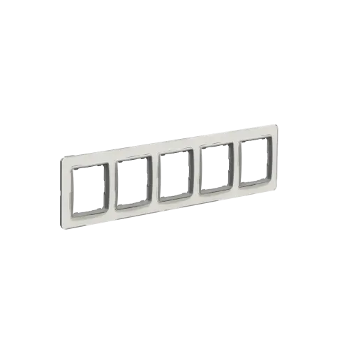 Рамка 5 постов, белое стекло, Sedna Design SDD360805