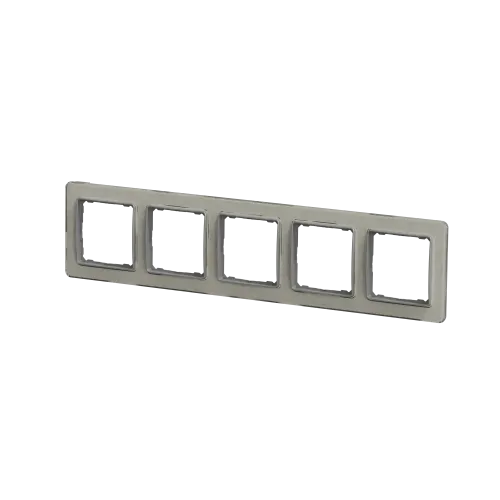 Рамка 5 постов, белое стекло, Sedna Design SDD360805